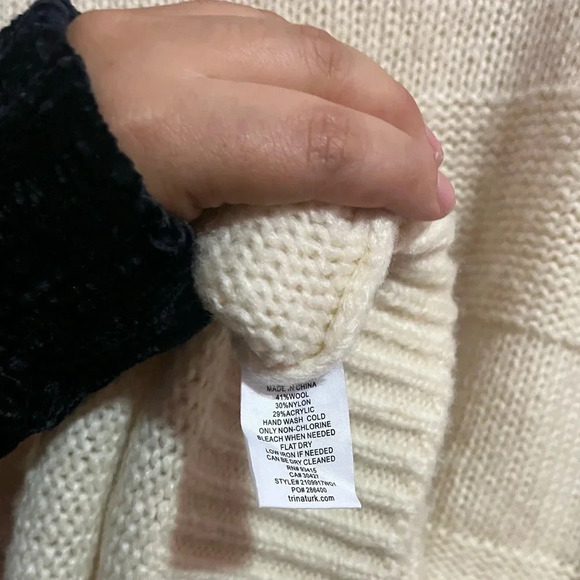 Trina Turk Fosse Wool Blend Sweater Dress with Turtleneck and Balloon Sleeves - Picture 6 of 6